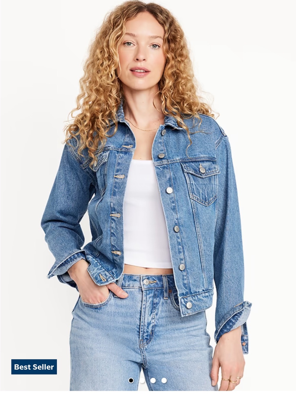 Old Navy Medium Blue Denim Jacket - Women